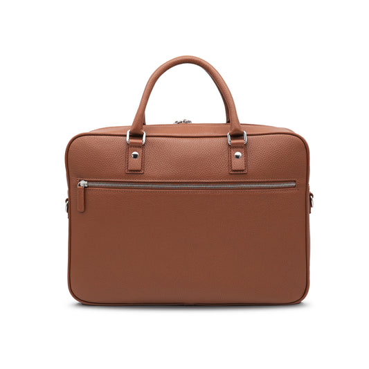 BARCID Business Bag in Cognac Grained Leather