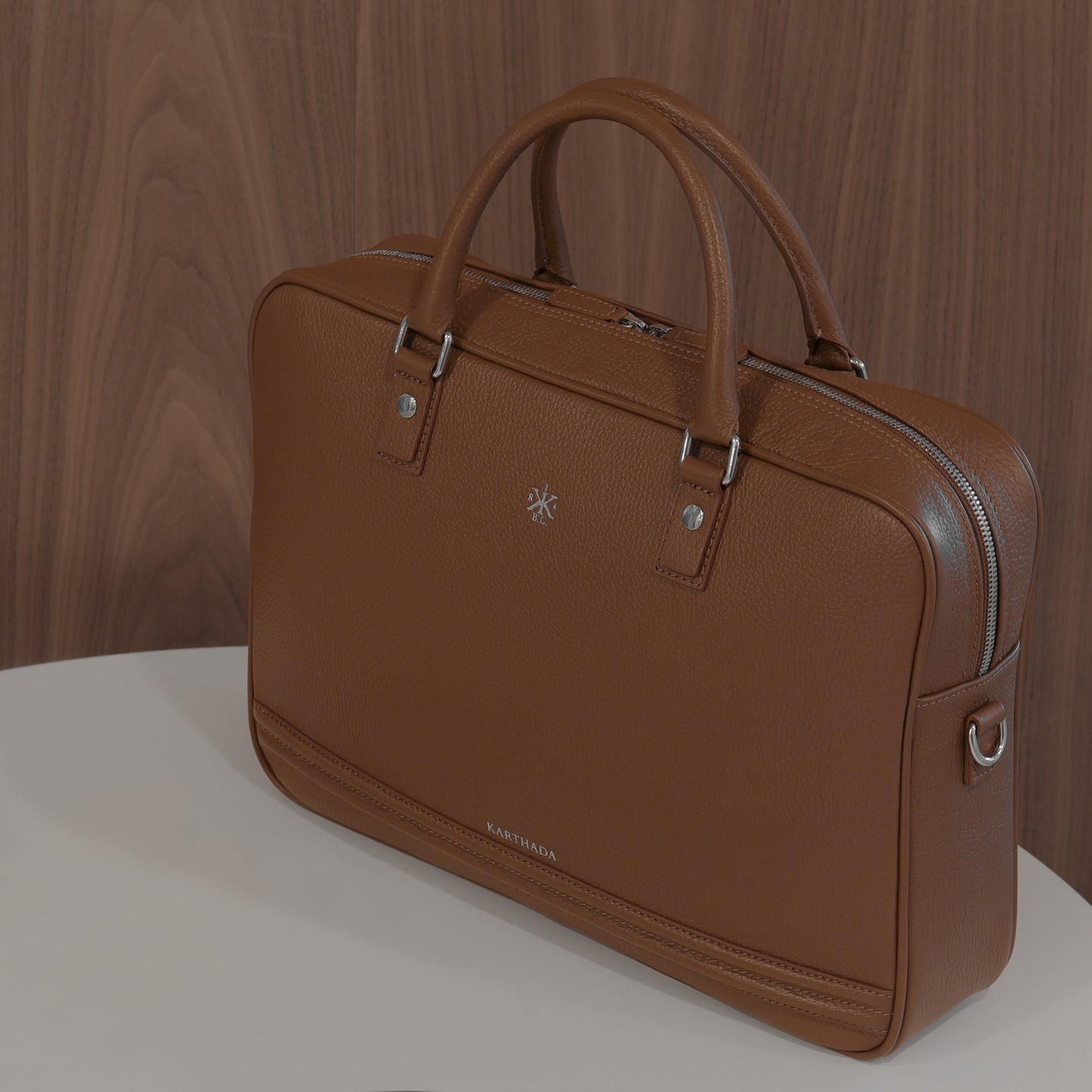 BARCID Business Bag in Cognac Grained Leather