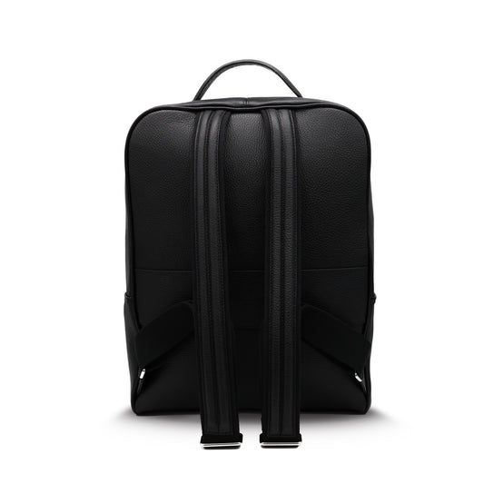 MAGONID Backpack in Black Grained Leather
