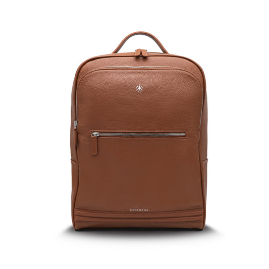MAGONID Backpack & GISCO Mini Wallet – Cognac Full Grain Leather