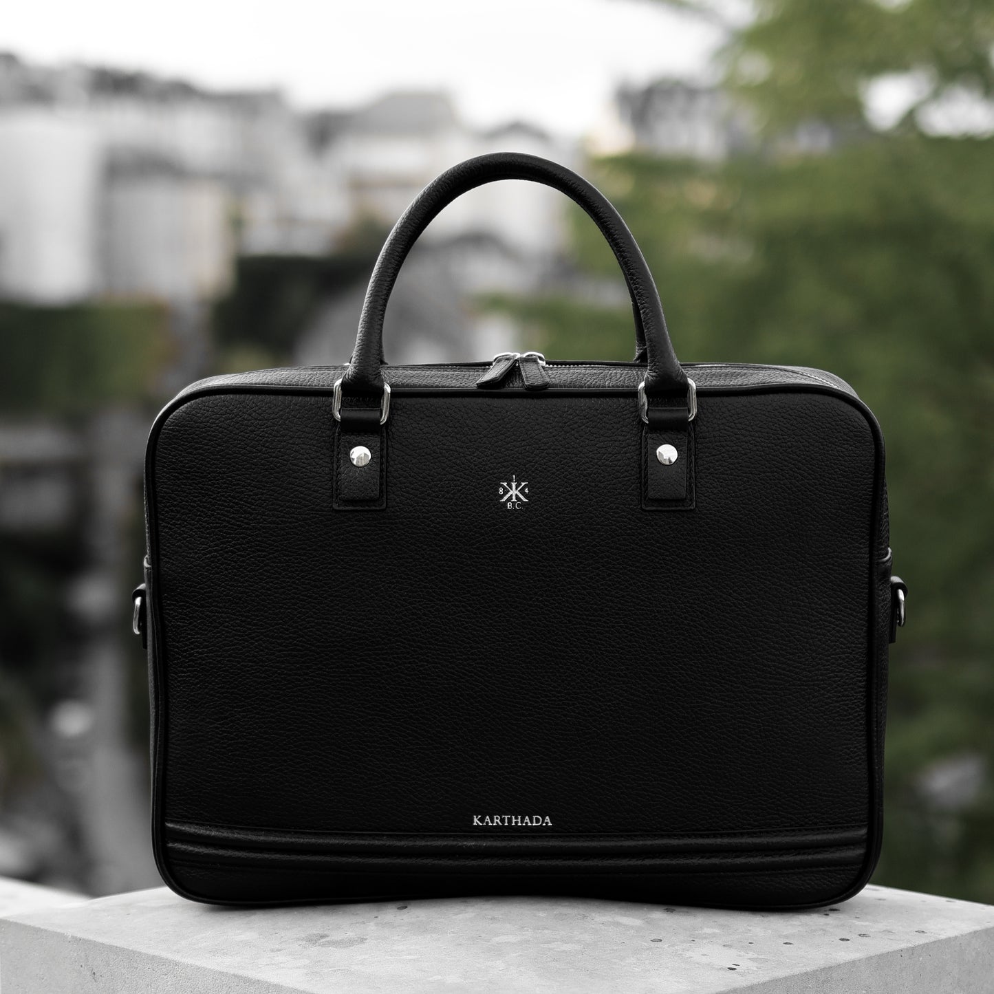 BARCID Business Bag in Black Grained Leather