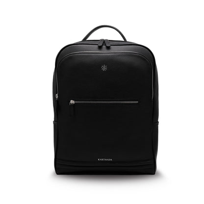 MAGONID Backpack in Black Grained Leather