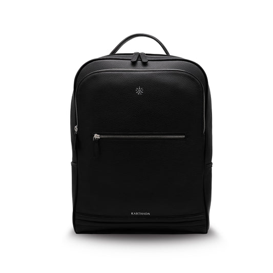 MAGONID Backpack in Black Grained Leather