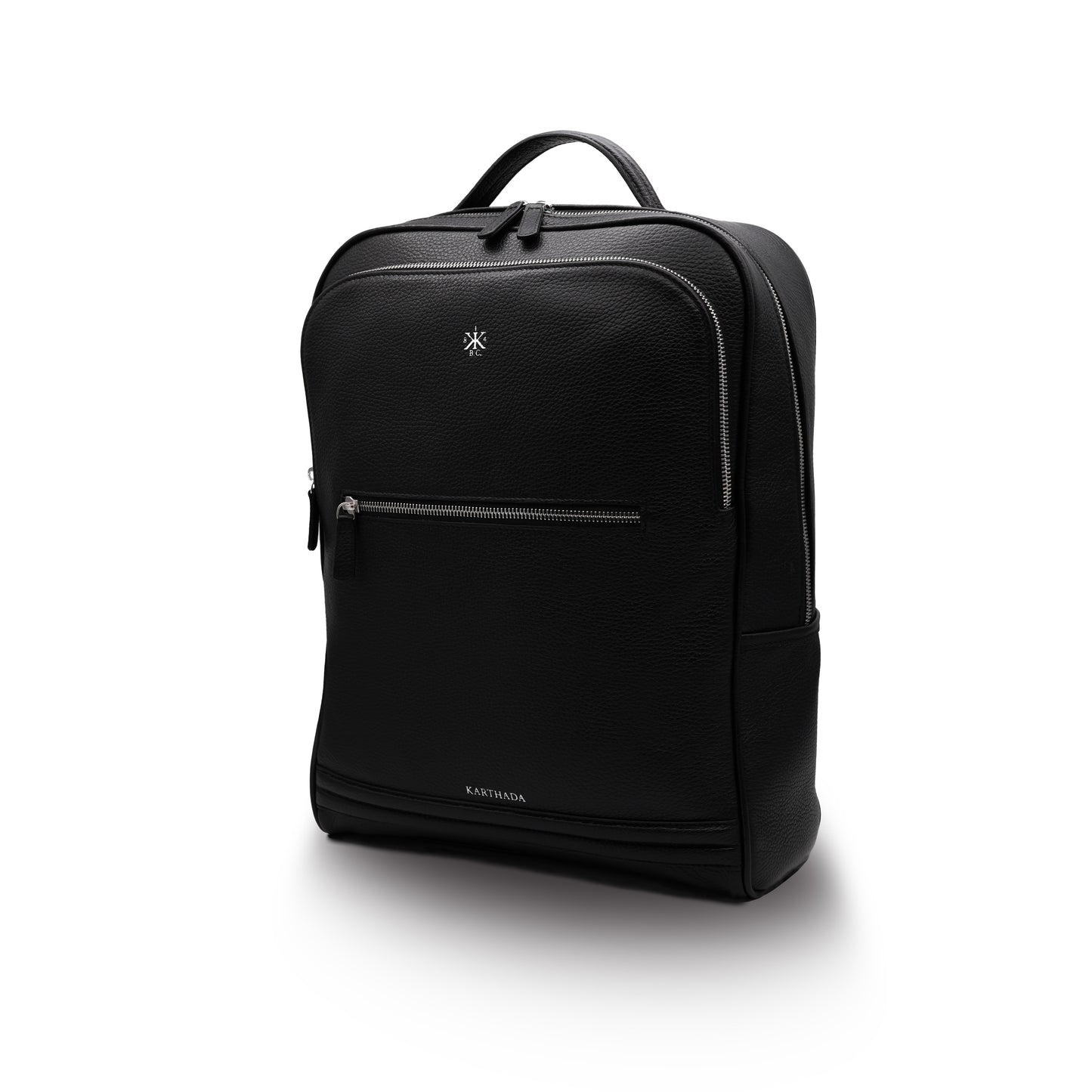 MAGONID Backpack in Black Grained Leather