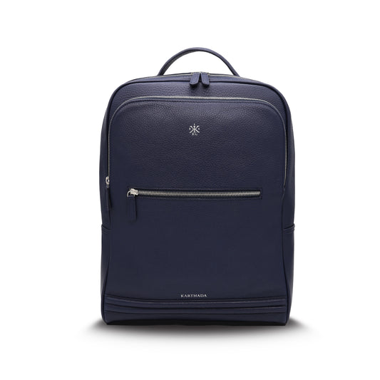 MAGONID Backpack in Blue Grained Leather