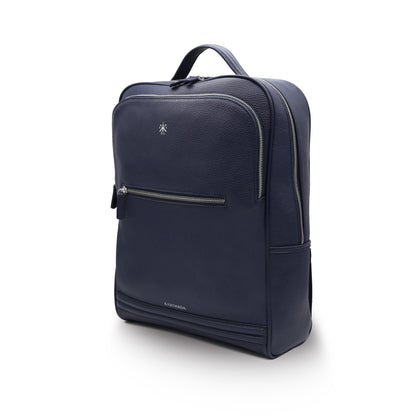 MAGONID Backpack in Blue Grained Leather