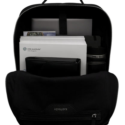 MAGONID Backpack in Black Grained Leather