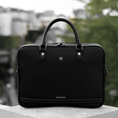 BARCID Business Bag in Black Grained Leather