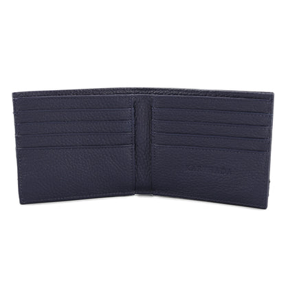 HANNO Wallet in Blue Grained Leather