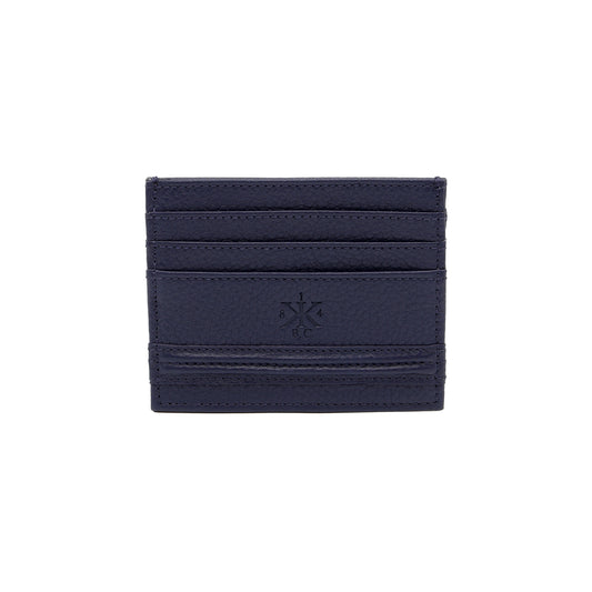 GISCO Mini Wallet in Blue Grained Leather