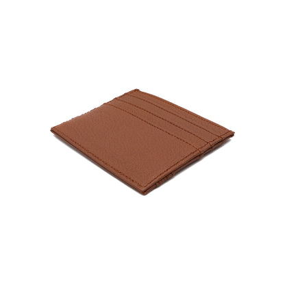 GISCO Mini Geldbörse aus genarbtem Cognac-Leder